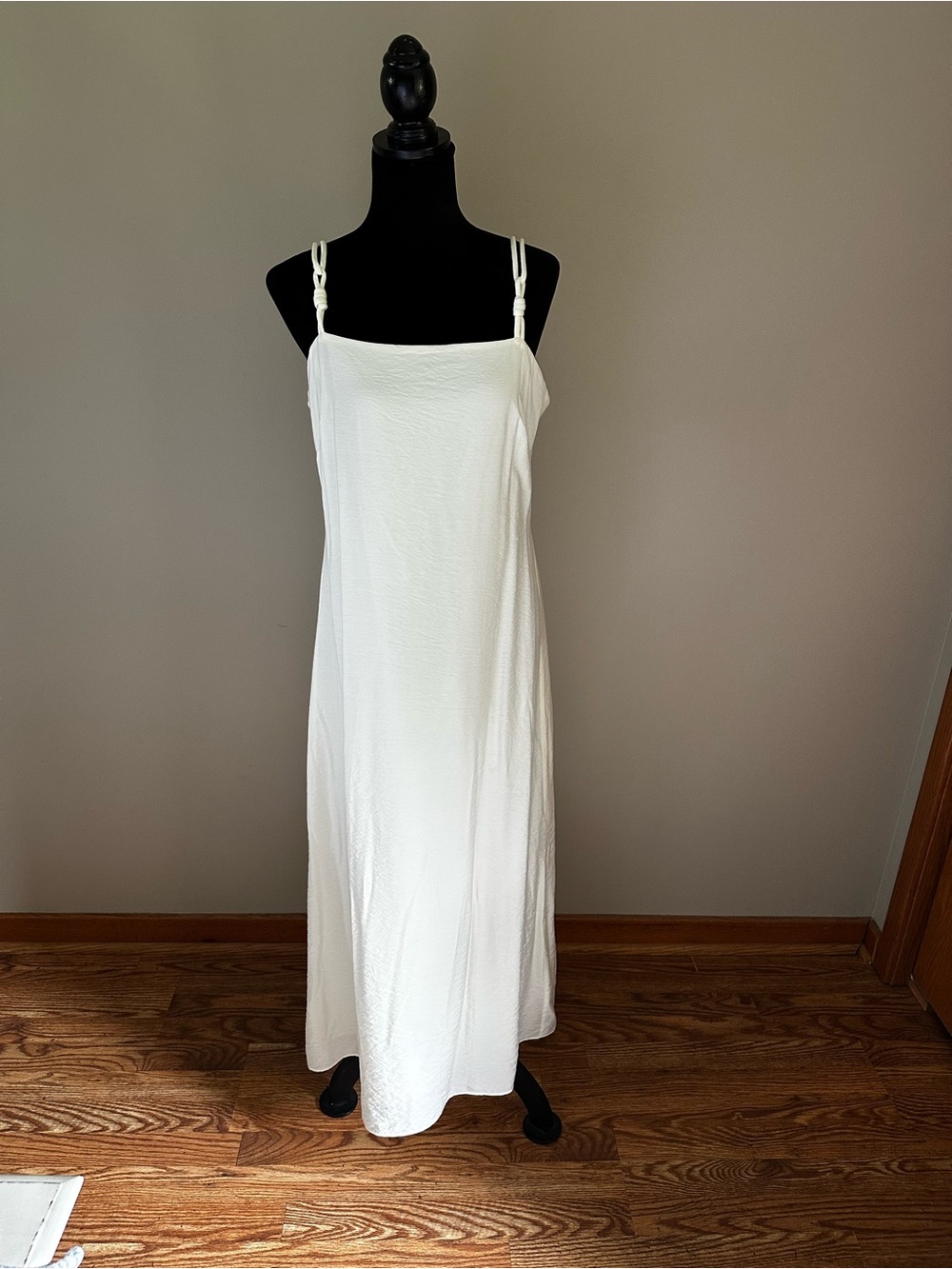 ANTONIO MELANI White Maxi Slip Dress with Knotted Straps